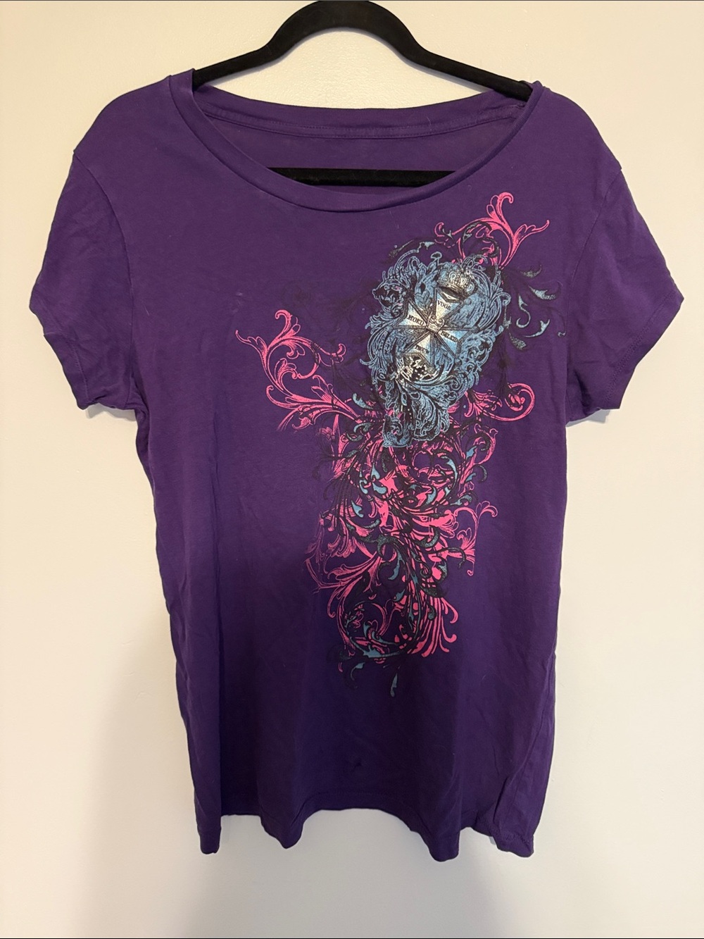 Purple Graphic Short-Sleeve Women's Tee